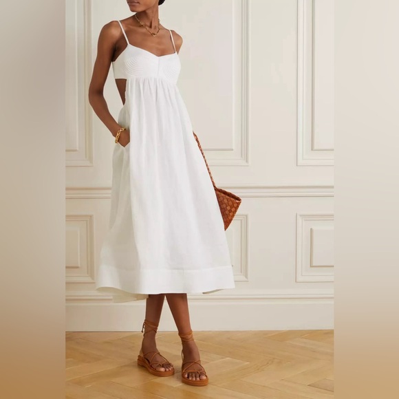 Zimmermann Dresses & Skirts - NWT Zimmerman Rosa Cutout Linen Midi Dress, Size US 4
